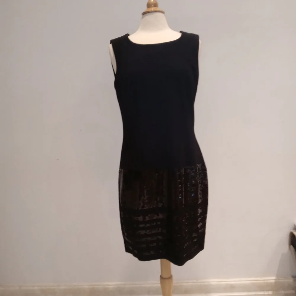 Calvin Klein Black Sequined Dress, 14 - Picture 1 of 9